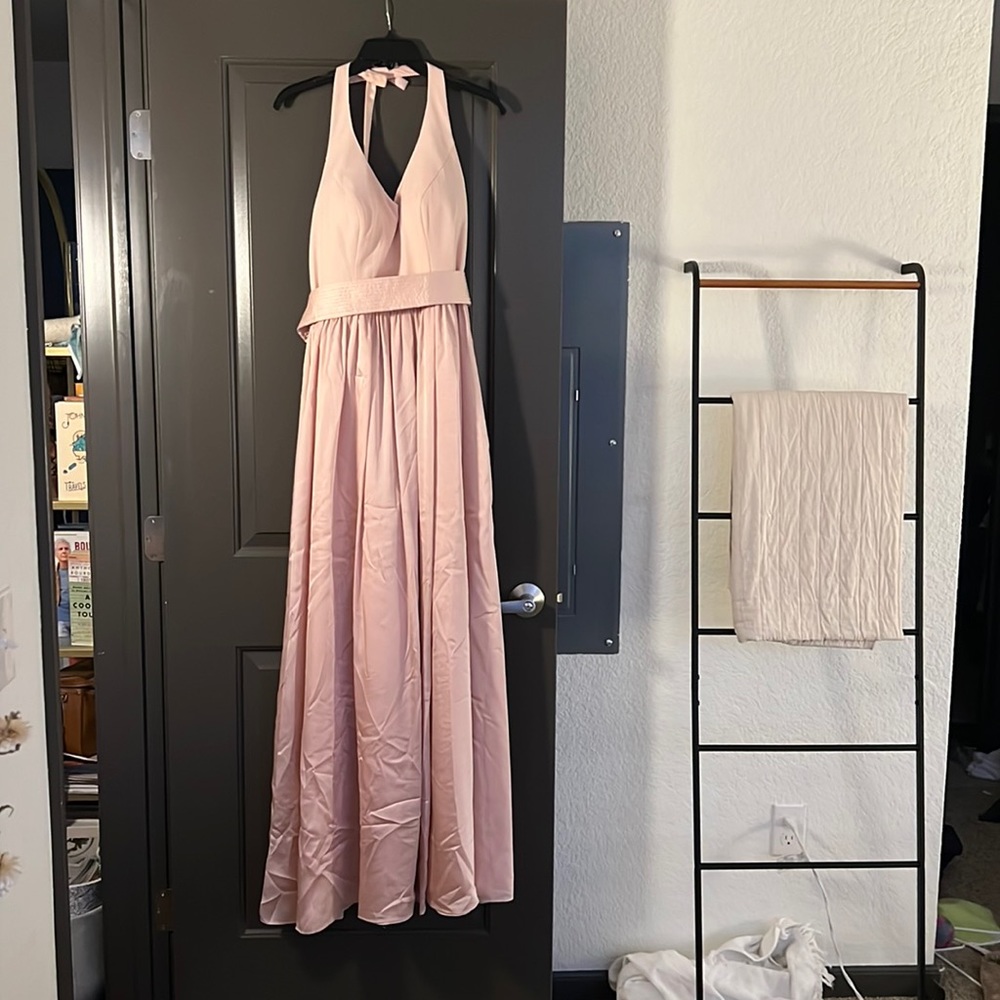 White by Vera Wang Blush Pink Halter Wedding Dress